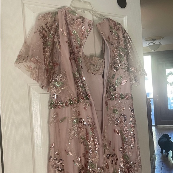 Mac Duggal Pink Floral Sequin Maxi Dress - Picture 14 of 17